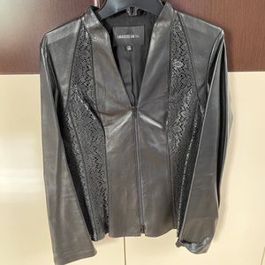 Lafayette 148 New York Lace Leather Jacket